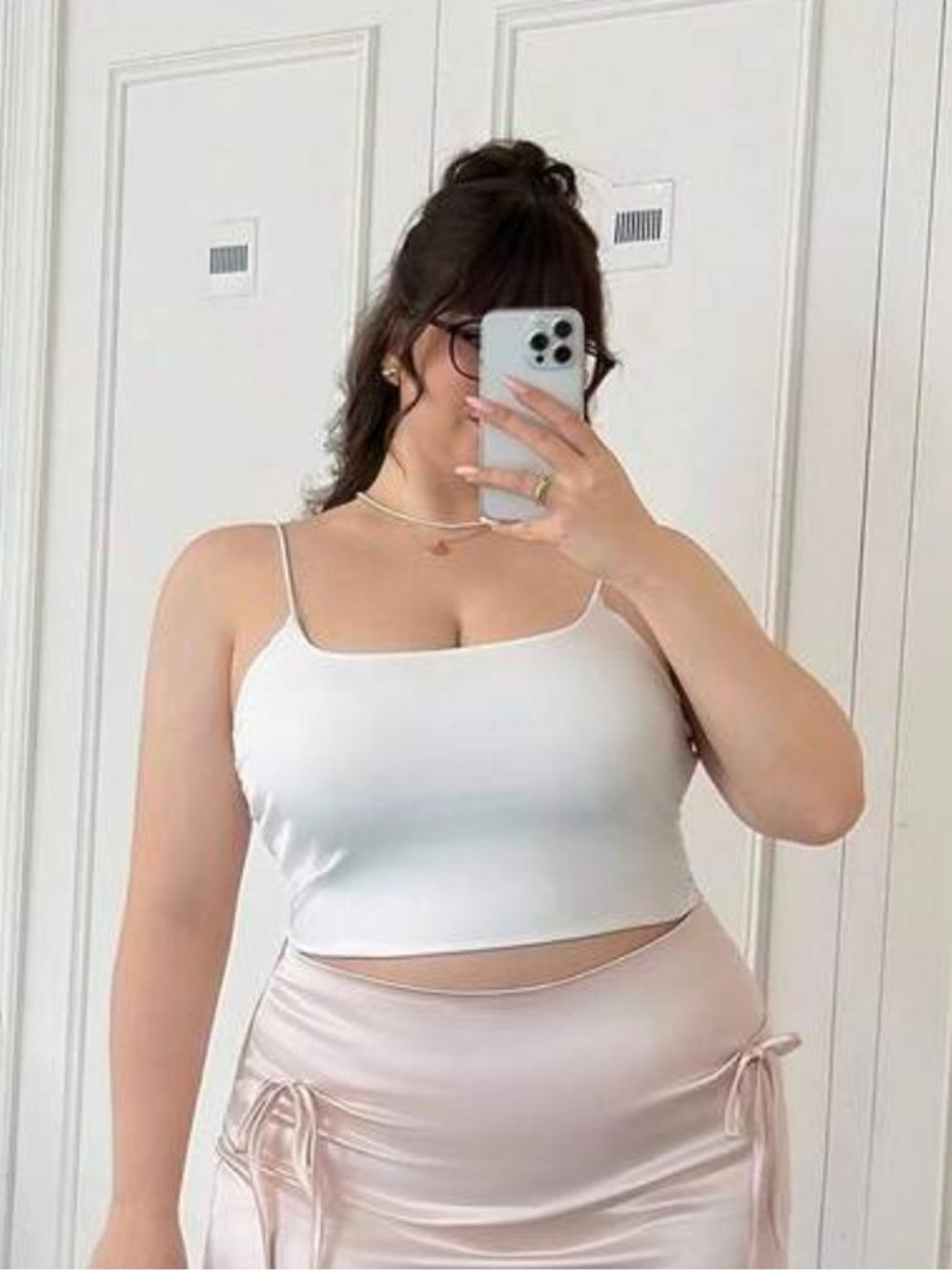 ✨3/$30✨ SHEIN White Square Neck Cropped Tank Top | NWOT | Size 1XL